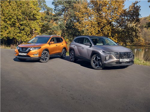 Hyundai Tucson, Nissan X-Trail - сравнительный тест.nissan x-trail и hyundai tucson: дерзость или опыт