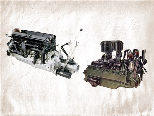 Cadillac — первая автомобильная марка в мире, выпускавшая серийно V16 (на фото двигатели модели Sixteen первой и второй серии)