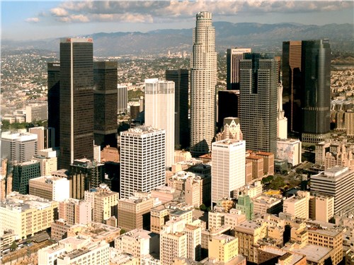 Лос-Анджелес с высоты вертолетного полета