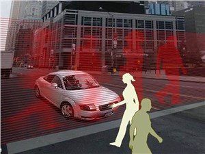Голографические пешеходы на московских переходах
