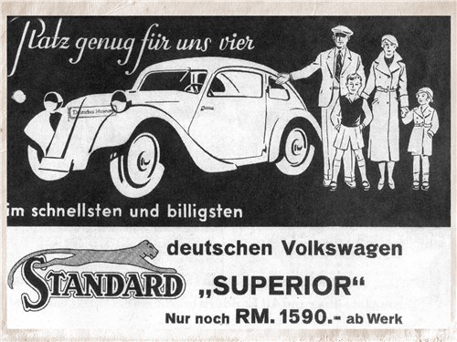 Реклама deutschen Volkswagen. И это не всем известный «Жук», а четырехместный Standard Superior