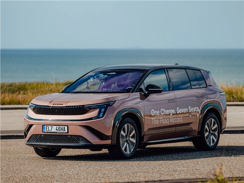 Skoda Peaq проехал 936 км без подзарядки и установил рекорд среди семиместных электрокроссоверов