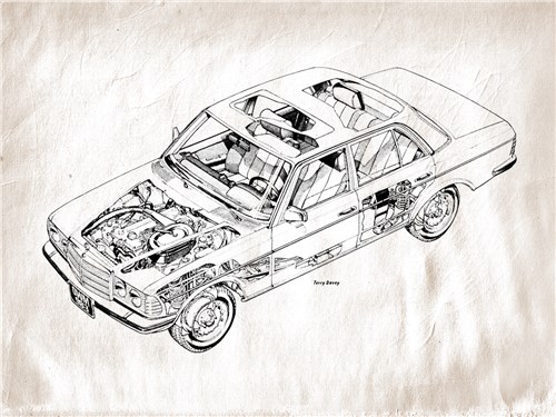 Mercedes-Benz W123 компоновка