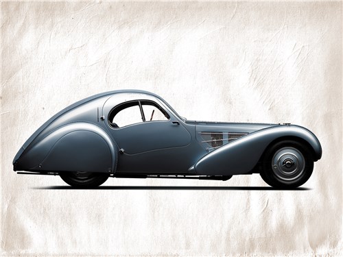 Благодаря заниженной посадке, длинному капоту, сильному наклону лобового стекла и каплевидной кабине профиль Atlantic получился на редкость стремительным для авто 1930-х