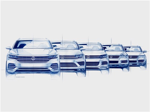 Volkswagen Touareg 2019 вид спереди