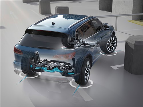 Volkswagen Touareg 2019 подруливающие колеса задней оси