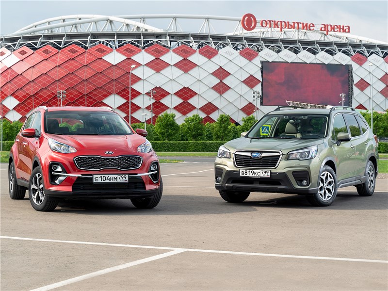 KIA Sportage, Subaru Forester - сравнительный тест kia sportage 2.0 2019 и subaru forester 2.0 2019 кто более универсален?