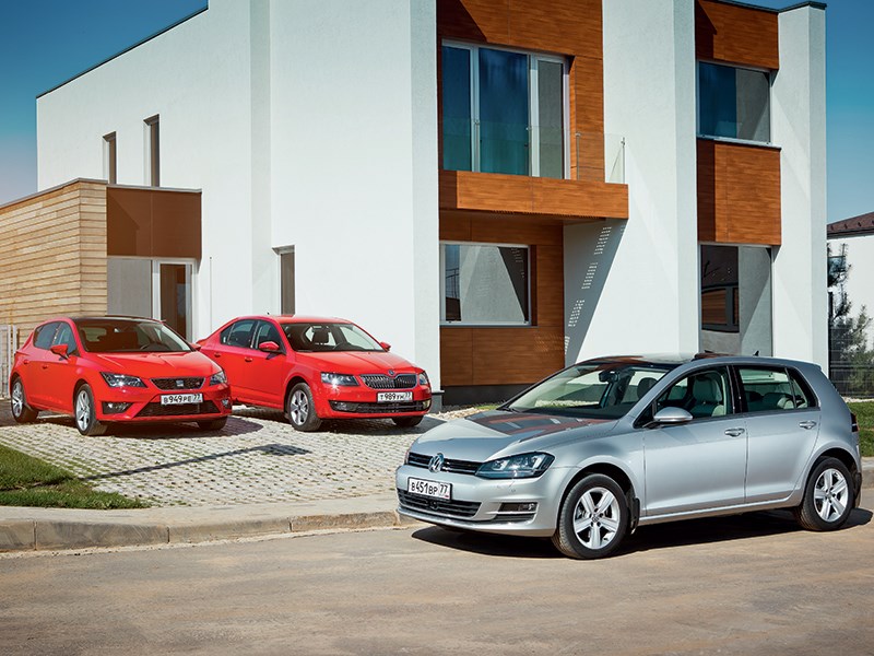 SEAT Leon, Skoda Octavia, Volkswagen Golf - сравнительный тест seat leon, skoda octavia, volkswagen golf 