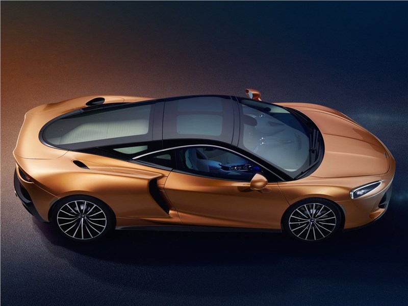 McLaren GT 2020 вид сбоку сверху