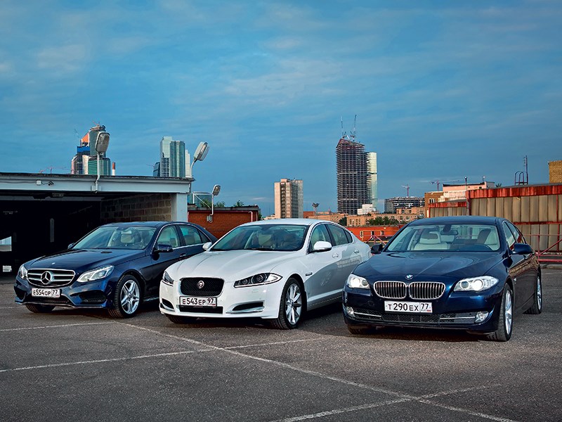 BMW 5 series, Jaguar XF, Mercedes-Benz E-Class