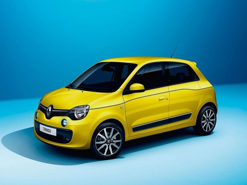 Renault Twingo 2014 вид спереди желтый