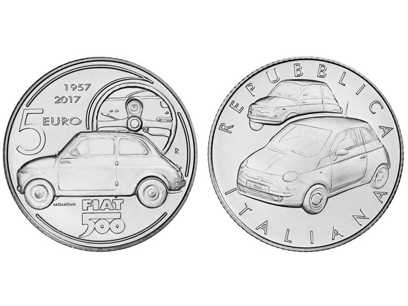 Классический Fiat 500 попал на монету 5 евро